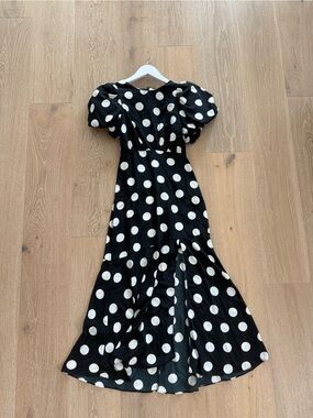 Miss Selfridge Black and White Polka Dot Midi Dress